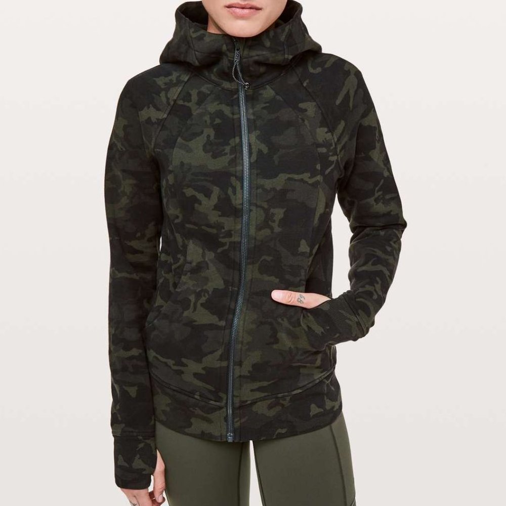 NWT lululemon Scuba Full Zip Hoodie Camo Green